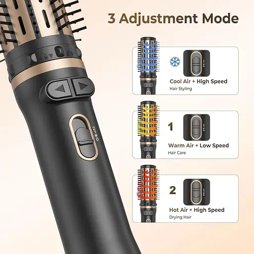 Фен-щітка, що обертається 3-в-1, 1000 Вт - фото 3