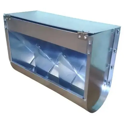 Годівниця для кролів 3 секції 2.5 кг оцинковка 35х11х25 см - фото 1