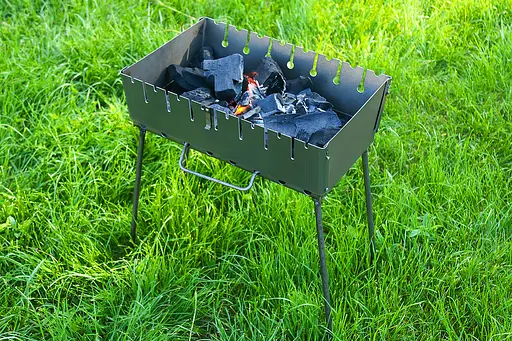 Розкладний розбірний мангал чемодан дворівневий на 8 шампурів, Wood&Steel Чорний 82022 - фото 10