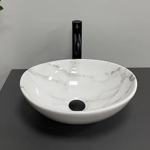 Умивальник VBI Parma calcatta glossy накладний VBI-011024, Мармур - фото 4