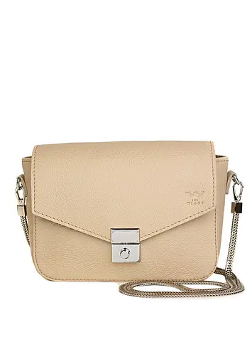 Жіноча шкіряна сумочка Yoko бежева флотар - фото 2