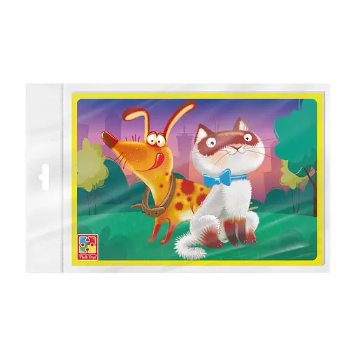 Пазлы мягкие Котик и песик, А5 (укр), VT1104-20