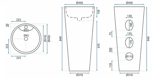 Умивальник Rea Anya підлоговий білий REA-U6503, Білий - фото 9