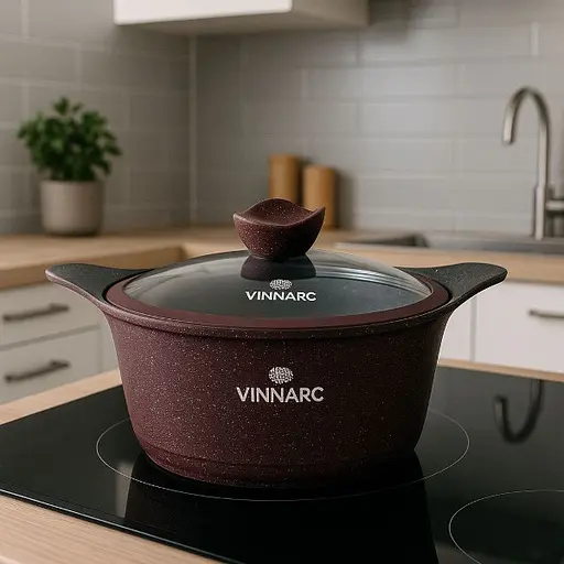 Каструля Vinnarc кругла 22 см 3.1 л бордовий (VB-A0322NS) - фото 5