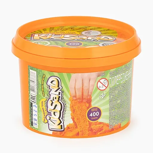 Кінетичний пісок "KidSand" KS-01-06 Danko Toys, банка 400г (4820186076387) Помаранчевий - фото 1