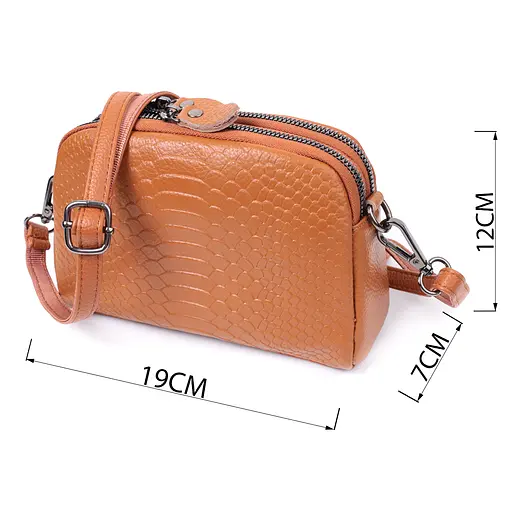 Сумка для женщин Vintage на два отделения из натуральной кожи 19х12х7 см sum0027014 - фото 3