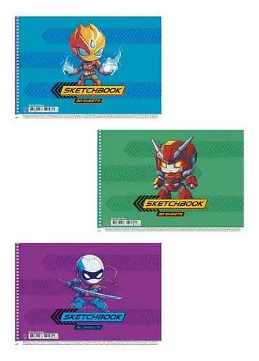 Комплект 3шт. альбомов для рисования. Альбом Школярик А4 30 л. 100г/м2 8546 4823088244038 - фото 1