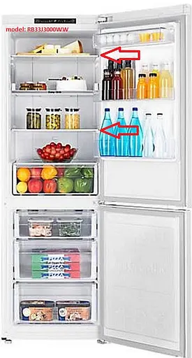 Полка стеклянная с обрамлением на холодильник Samsung RB29, RB31, RB33, RB37, RB38, DA97-13502D 500х355 мм - фото 4