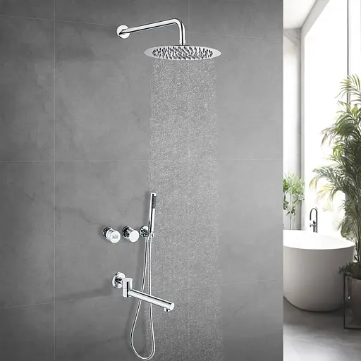 Душова система прихованого монтажу з виливом Nett TSH-99, Хром - фото 2