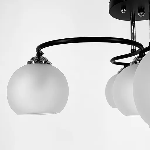 Стельова люстра в чорному корпусі на 5 плафонів | Арт. 50568/5B | Line F - фото 2