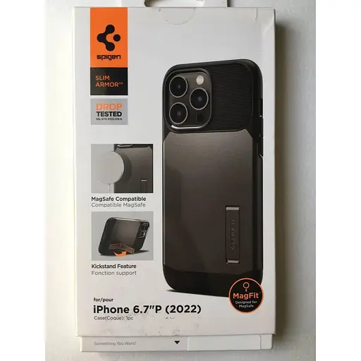 Оригинальный противоударный чехол Spigen Slim Armor (MagFit) MagSafe для iPhone 14 Pro Max (6.7") Gunmetal (ACS04646) - фото 6