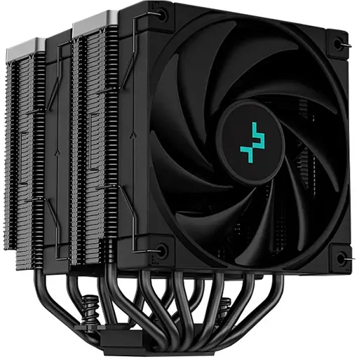 Кулер для процесора Deepcool AK620 ZERO DARK, Black, алюміній/мідь, 2x120 мм, Intel 1700/1200/115x/2066/2011, AMD AM5/AM4, 260 Вт, висота 160 мм (R-AK620-BKNNMT-G-1)
