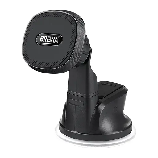 Тримач телефону автомобільний Brevia DashFix MagStrong із присоскою, 6 магнітів, чорний(48450) - фото 1