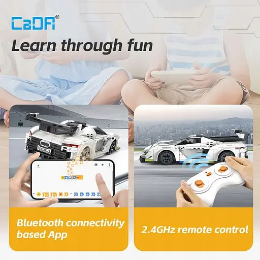 Конструктор детский машина на радиоуправлении CADA Fantasma Race Car Vehicle 322 деталь  - фото 8
