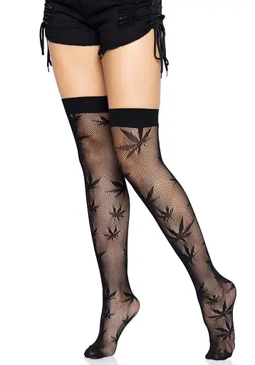 Панчохи Leg Avenue 420 Net thigh highs Black - фото 5