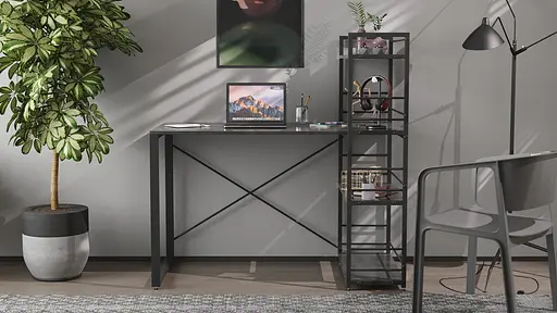 Письменный стол Ferrum-decor Серии Конект с этажеркой 75x120x60 черный ДСП Сосна Кембра 16мм (FRD-104224) - фото 3