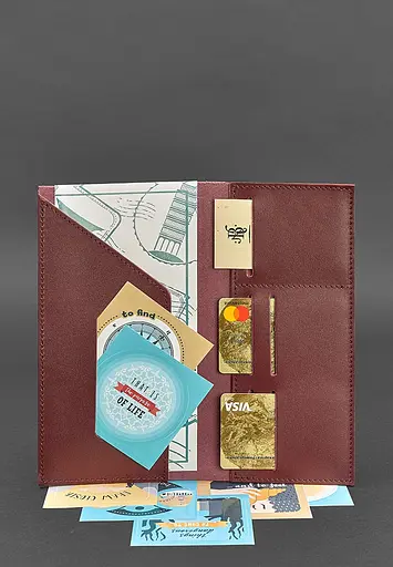 Кожаный тревел-кейс 3.1 бордовый Краст - фото 3