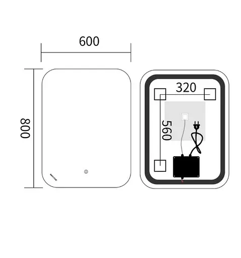 Дзеркало Mixxus Premium DIVERSE MR15-80x60-REVERSE (LED Touch, Anti-fog (3-6,5kK)) (MP6638) - фото 5