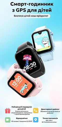 Смарт годинник-телефон дитячі Wonlex KT37 Original з відеодзвінком WI-FI GPS SIM-карта Pink (18349) - фото 6