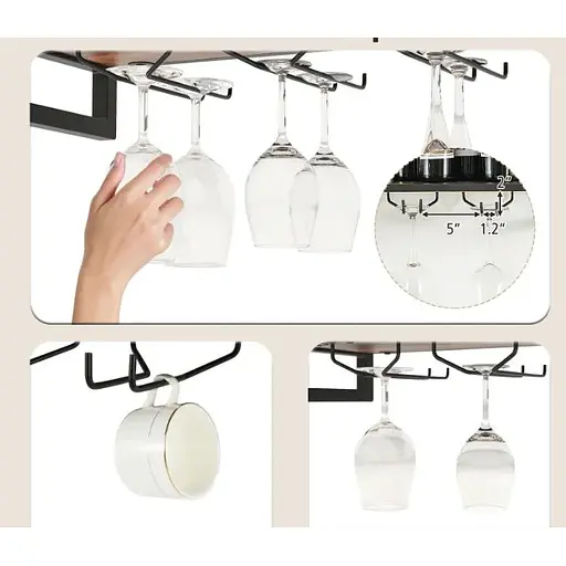 Настенный винный стеллаж Costway Lagom в стиле Loft - фото 7