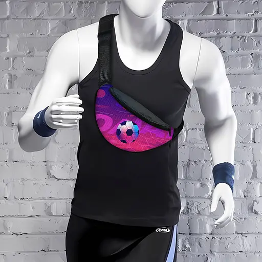 Сумка-бананка чоловіча/жіноча Футбол Sport 32×16 см з розширювачем поясна сумка або сумка через плече (02909) - фото 2