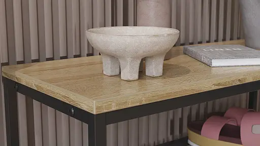 Полиця для взуття Слайм 4 Ferrum-decor 820x630x260 Чорний метал ДСП Дуб Сонома 16 мм (FRD-105162) - фото 4