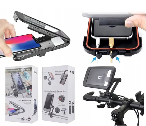 Держатель для телефона на велосипед HL-69-L водонепроницаемый Черный - фото 7