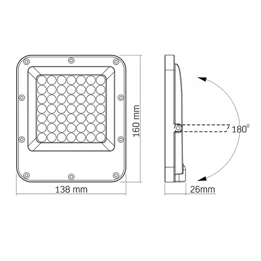 LED прожектор PREMIUM VIDEX F2 30W 5000K AC/DC12-48V - фото 7