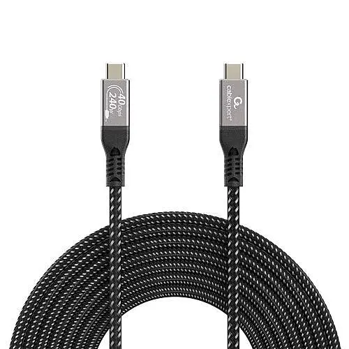 Кабель Type-C – Type-C, 1.5 м, черный, Cablexpert, 240 Вт, 5A (CCBP-USB4-CMCM240-1.5M) - фото 1