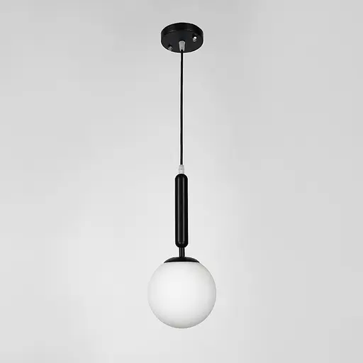 Підвісний світильник в чорному корпусі з білим плафоном | Арт. A91086/1 BK | Line F - фото 4