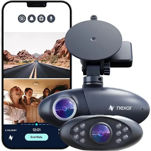 Камера Nexar Pro Dash для автомобилей Двойная камера Dash Cam Вид спереди и изнутри с режимом ночного видения
