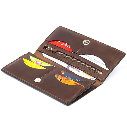 Мужской кожаный кошелек Grande Pelle 9.5х19.8х2 см acs0016021 - фото 3