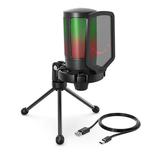 Мікрофон конденсаторний Fifine A6V-B Ampli Game RGB USB Black