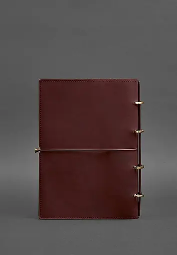 Кожаный блокнот А4 на кольцах (Софт-бук) 9.0 в мягкой обложке красный - фото 6