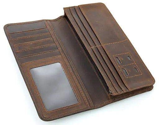 Мужской кожаный кошелек Vintage 9х19 см acs0016065 - фото 5