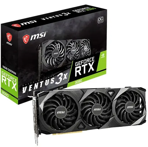 Видеокарта MSI RTX 3080 10Gb Ventus 3X OC (GeForce RTX 3080 VENTUS 3X 10G OC) (RTX 3080 VENTUS 3X 10G OC) (GDDR6X, 320 bit, PCI-E v4.0 x16) Б/у - фото 5