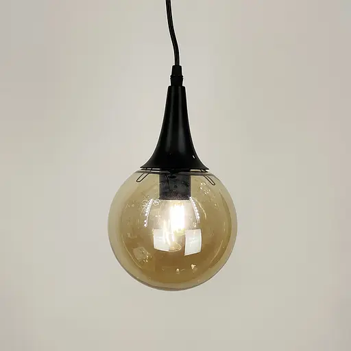 Підвісний світильник GOLF з янтарним плафоном Line.F 11192/1 BK+AM - фото 5