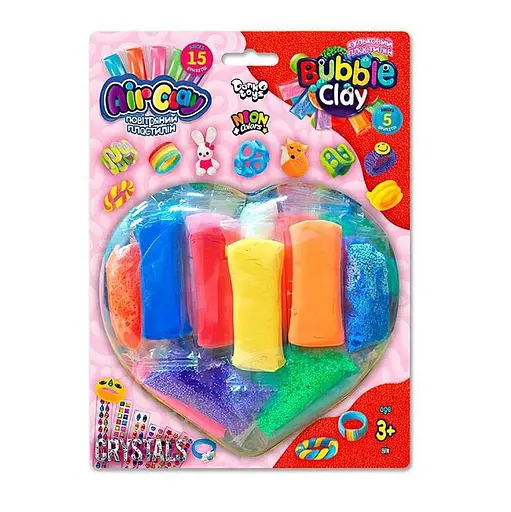 Креативное творчество из пластилина "Air Clay+Bubble Clay" ARBB-03-01 блистер 15 брикетов - фото 1