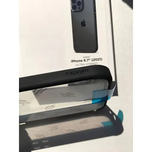 Оригинальный противоударный чехол Spigen Ultra Hybrid для iPhone 13 Pro Max (6.7") Matte Black (ACS03205) - фото 4