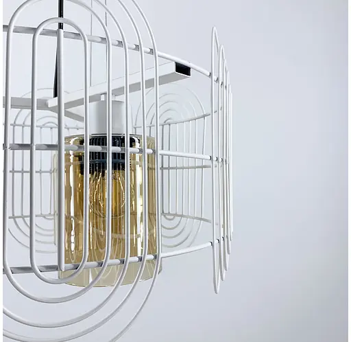 Світильник-лофт у білому каркасі Line.F Колір плафона Графітовий - фото 2