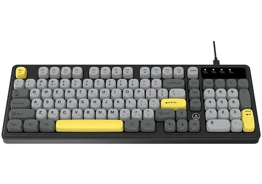 Клавіатура ігрова дротова Ajazz AF-BGY-98 USB Black-Gray-Yellow - фото 3