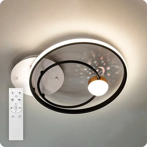 Люстра світлодіодна 517 Dlight з пультом 35 Вт Чорний+Білий (02048) - фото 2