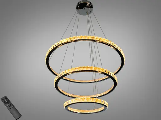 Подвесная LED люстра кольца белая 220 Вт 38-40 м² - фото 1