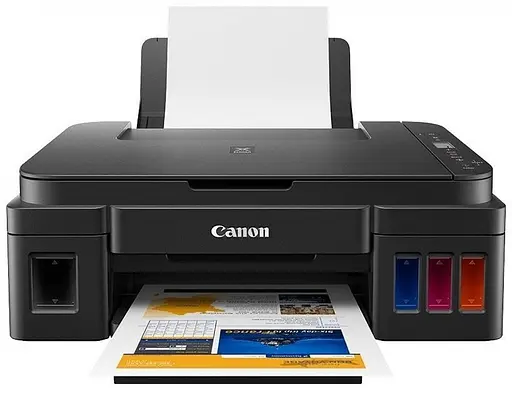 МФУ струйный цветной A4 Canon G2410, Black, 1200x4800 dpi, до 8.8/5 стр/мин, сегментный ЖК-дисплей, USB, встроенные СБПЧ, чернила GI-490 (2313C009) - фото 1
