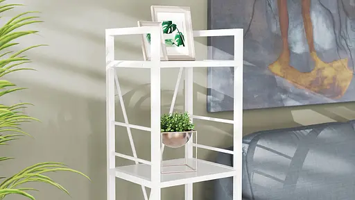 Этажерка 4/34 Ferrum-decor Серии Коннект 120x34x28 белый ДСП Белый 16мм (FRD-104277) - фото 3