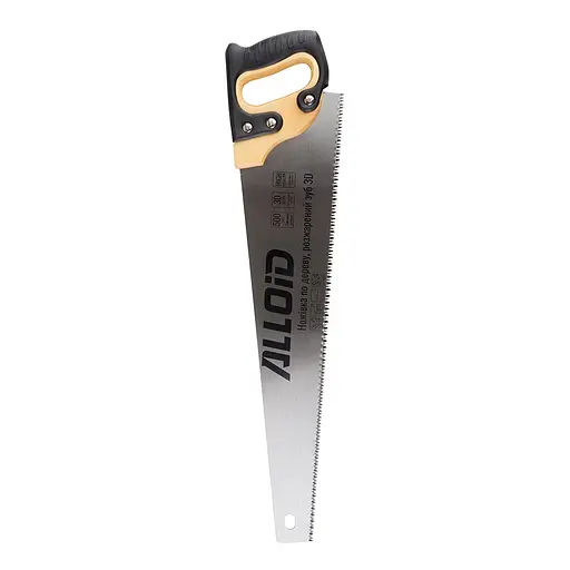 Ножівка по дереву Alloid гартований зуб 3D дерев'яна ручка 500 мм (WS-20500) - фото 1