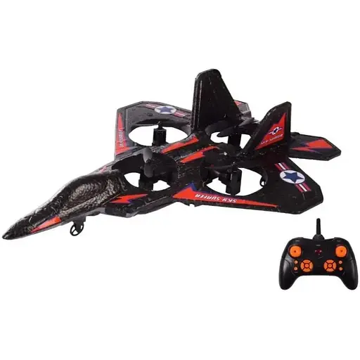 Квадрокоптер радиоуправляемый самолет-истребитель XZCUREC D01 Fighter Jet 2,4 ГГц красный для детей 6+ - фото 1