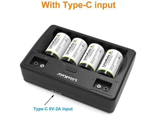 Универсальное зарядное устройство Liitokala Lii-D4 на 4 канала (Li-ion, NiMH+NiCD + крона) Type-C - фото 8