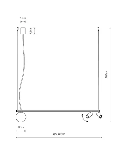 Подвесной светильник, люстра Nowodvorski 11447 Fourty III GU10+G9 3x10W IP20 Черный - фото 2