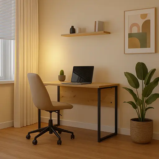 Стіл прямий лофт з екраном ОП-163 Orange-Line 1600х600х750 Чорний/Дуб Евок прибережний - фото 2